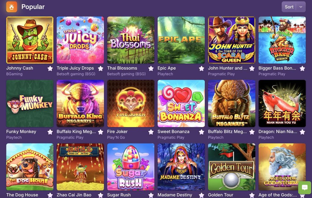 gold casino games lobby